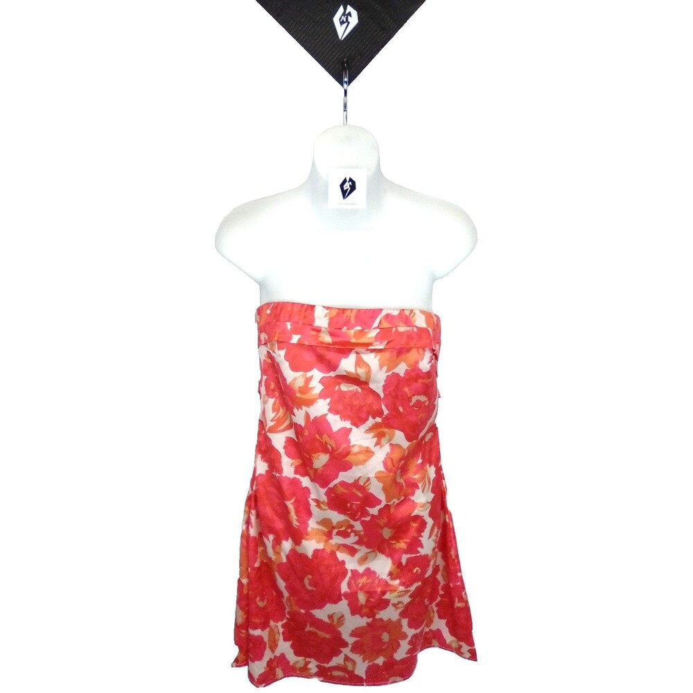 Unbrand Strapless Floral Cute Chic Women's Zipper Close Mini Dress Size Medium